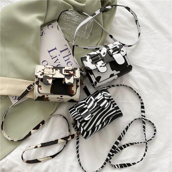 

casual all-match women flap shoulder messenger bags retro cow patter ladies small square bag fashion female girls purse handbags cross body