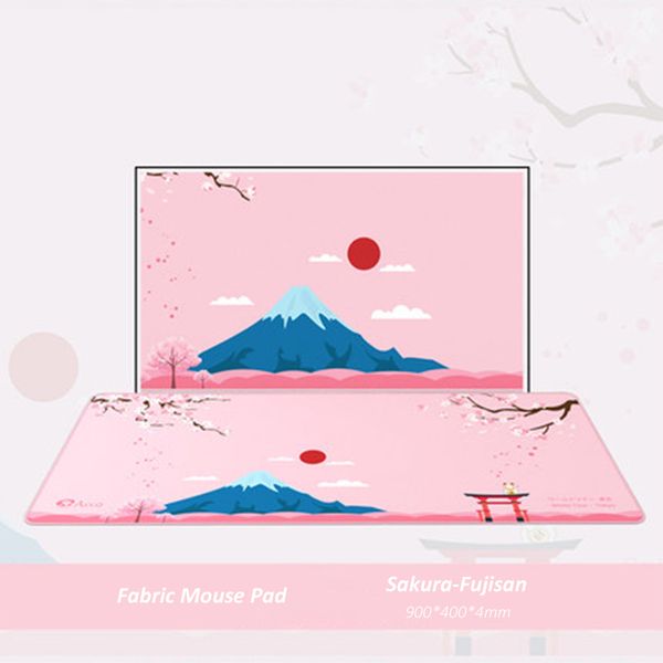 Original Akko Sakura Fujisan Mouse Pad Grande Gamer Computador Mousepad 900x400x4 Big Mat Morth World Tour XXL Laptop Keyboard