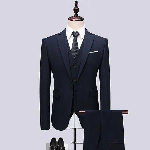 2021 Новое поступление костюма свадебные костюмы для мужчин Лучшие мужские костюмы посуды (куртка + брюки + жилет) на заказ черные мужские костюмы