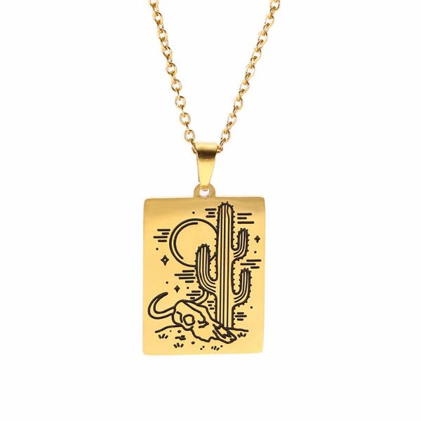 

pendant necklaces trendy stainless steel pendants and for women men boy girl gold outdoor animal wolf cartoon, Silver