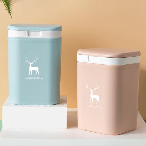 

waste bins creative plastic trash can with lid living room office accessories mini household basurero cocina home products df50lj