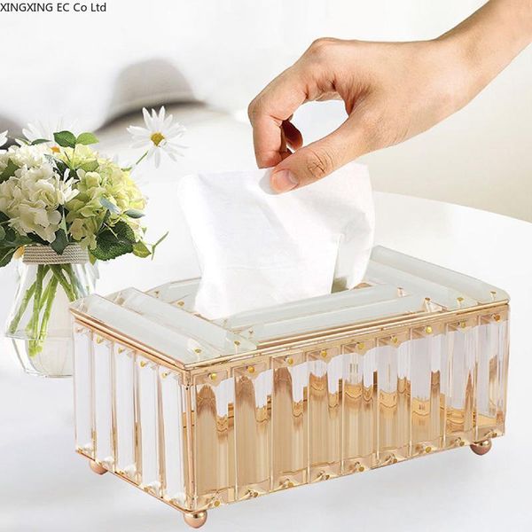 

tissue boxes & napkins nordic creative light luxury crystal paper box living room bedroom bathroom cosmetic pencil holder decoration