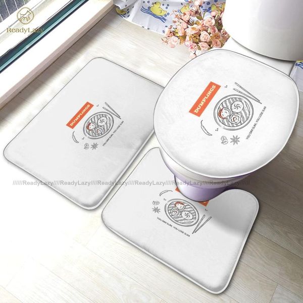

dumpling bath mat 3 piece washable foot bathroom set modern polyester rug mats