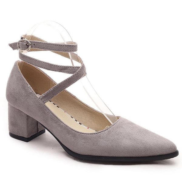 

sandals 2021 summer simple frosted velvet trip belt korean casual shoes pointed single square heel middle, Black