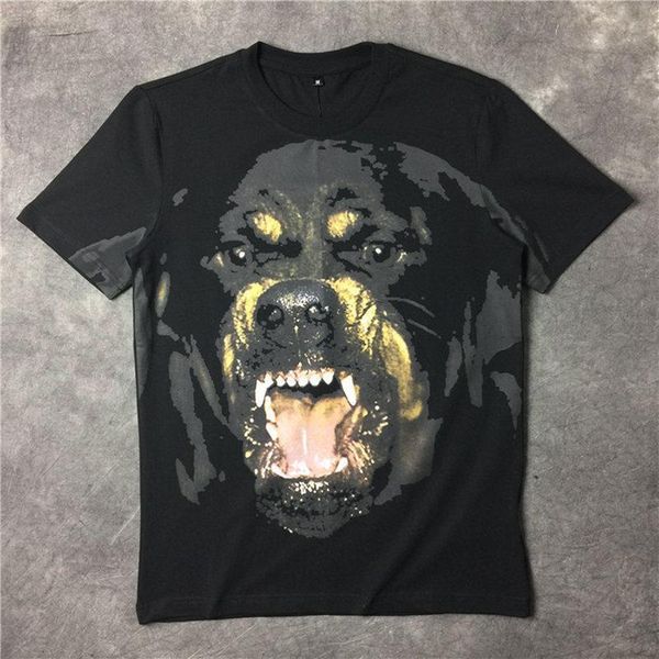 

2020 mens designer t shirts Mens Stylist T Shirts Men and Women Hip Hop Tops 3D Print Rottweiler summer short sleeve tees, White;black