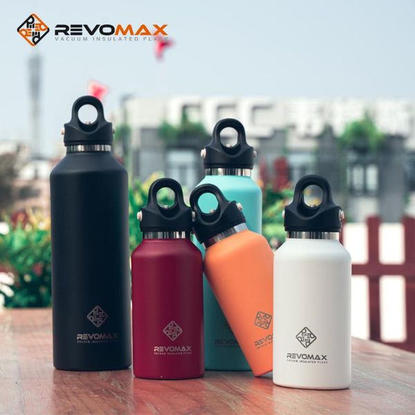 

water bottles revomax portable sports bottle 592ml stainless steel single wall large capacity kettle outdoor bicycle drink