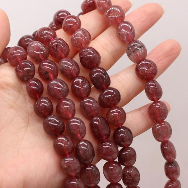 

other 10-12mm natural strawberry crystal stone beads irregular round spacer for jewelry making bracelet necklace strand handmade