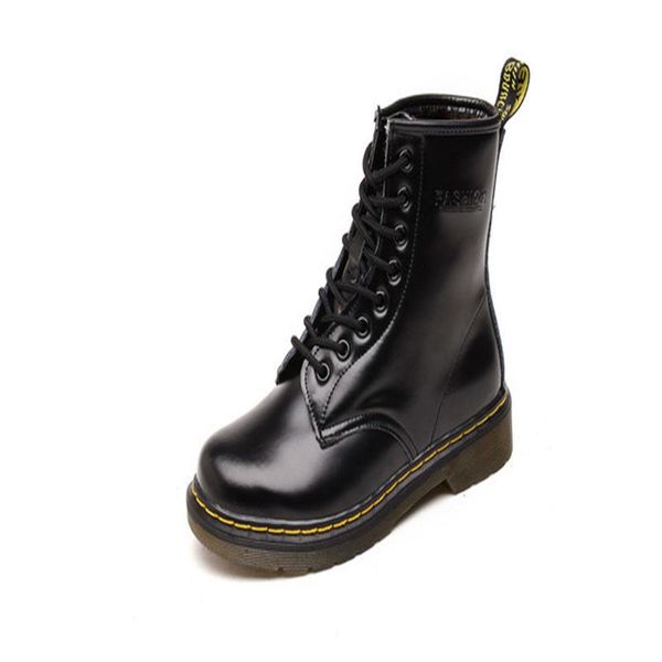 

boots leather women's short-tube wholesale mid-tube polished couple models, Black