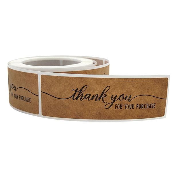 

120pcs roll thank you business adhesive stickers labels baking gift bag party package envelope decoration