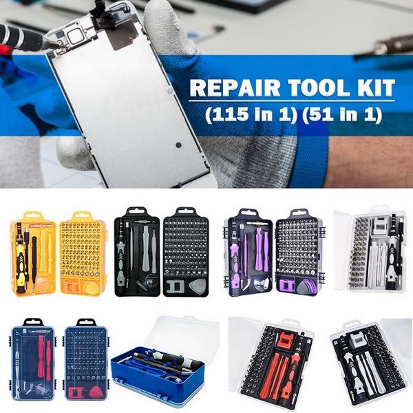 

urijk 115 in 1 screwdriver set magnetic bit torx multi mobile phone repair tools kit electronic device hand tool professional sets