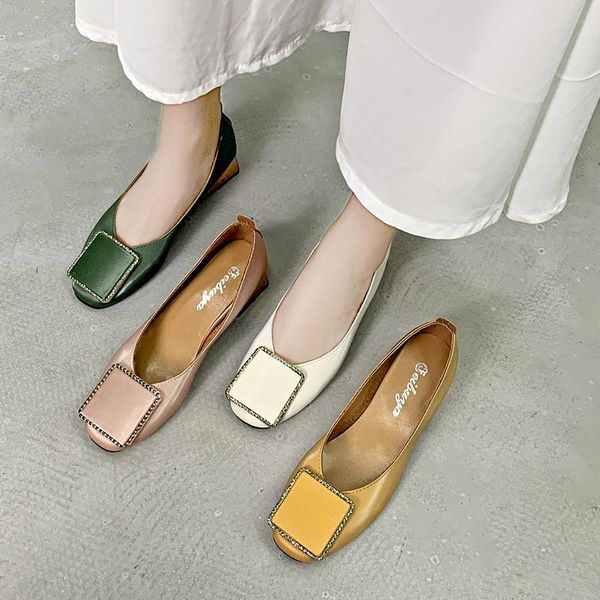 

casual heels shallow mouth grandmother's leather shoes sandals ladies lace-up square toe slip on pumps comfortable afric dress, Black