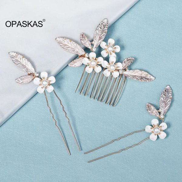

hair clips & barrettes 3pcs flower u shaped retro pins pearls elegant headwear for wedding bridals women jewelry accessories decoration, Golden;silver