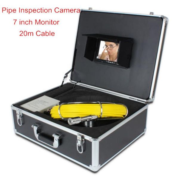 

20m cable underwater video pipe inspection camera 12 pcs white led lights 7 inch lcd monitor ip cameras