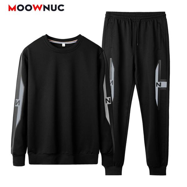 

men's tracksuits hoodies + pant 2021 sportswear casual sets jogger male fashion spring autumn sweatshirt hombre slim moownuc, Gray