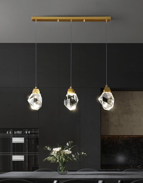 

pendant lamps 220v lights bedroom led full brass crystal nordic lamp luminaire suspension decoration salon hanging