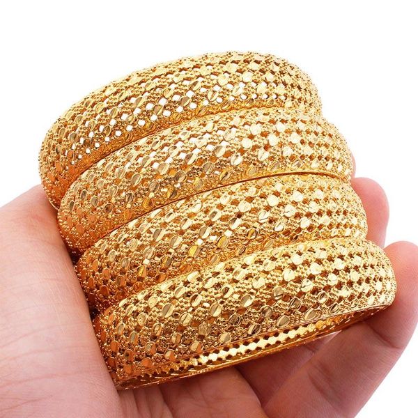 

bangle fashion 24k gold color dubai bangles for women african wedding jewelry middle east items bride bracelet gifts, Black