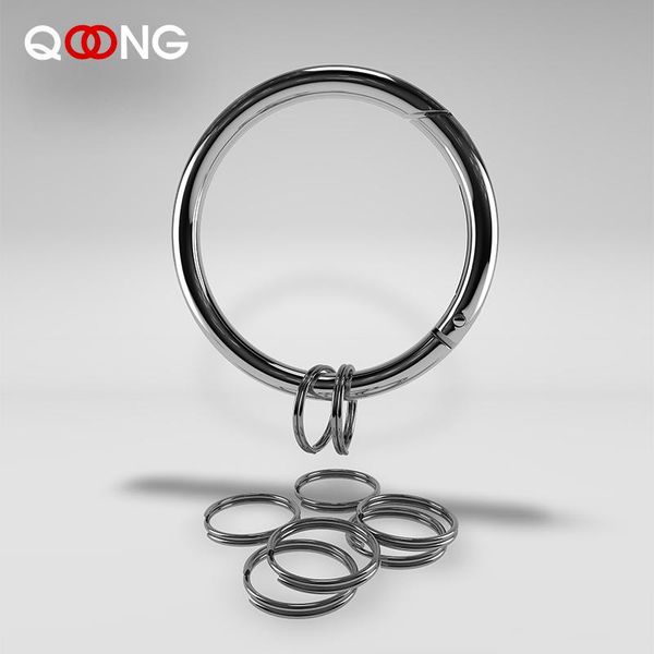 

keychains 6cm large diameter spring opening keyring creative key chain diy practical multi purpose keychain 1 big ring+9 small rings q25, Silver
