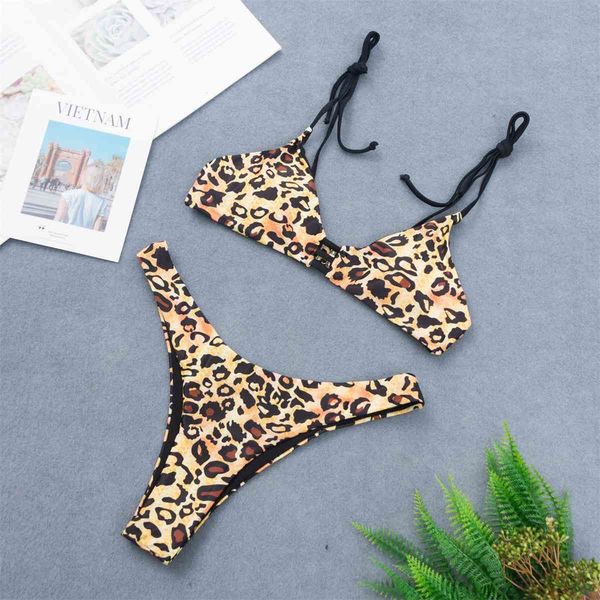 

2021 new leopard bikini women swimsuit, White;black