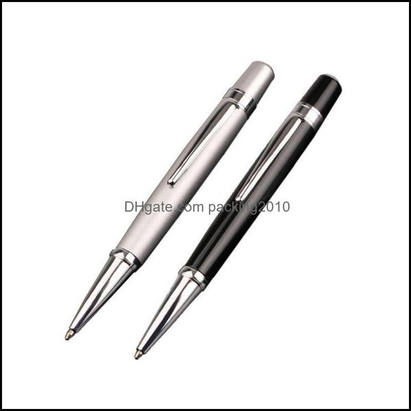 Ручки, написание офиса IndustrialLuxury Mini Metal Ballpoint Pen Roller 1.0 мм Черные чернила Бизнес-школьные принадлежности Drop Доставка 2021 8hfwo