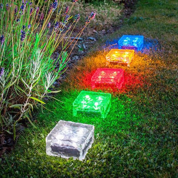 

lot ground lamp led lawn light garden glass waterproof solar powered decorations