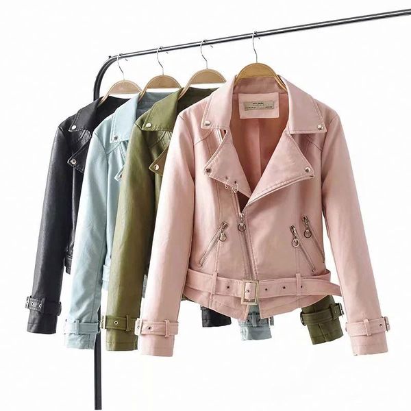 

women's leather & faux european fashion women pu jackets, Black