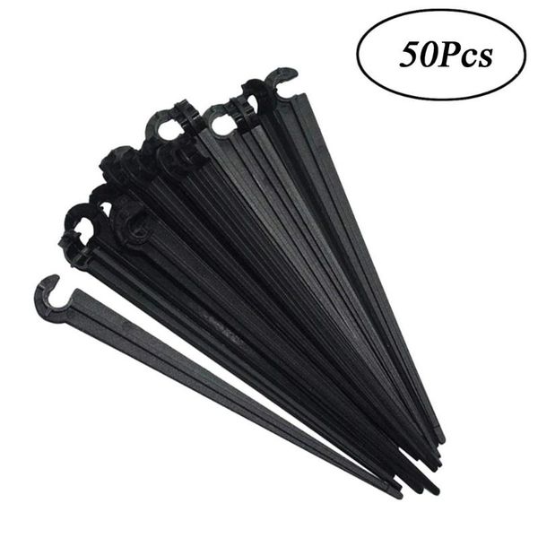 

watering equipments 50 pcs 1/4 inch hose bracket garden drip "c" shape fixed stems holder irrigation pipe inserting ground