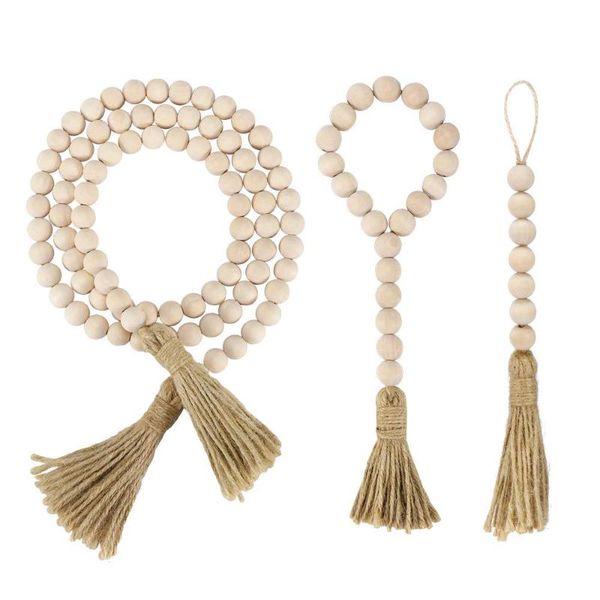 

decorative objects & figurines diy macrame home decoration accessories handmade wood garland with tassels rustic farmhouse decor ornaments b