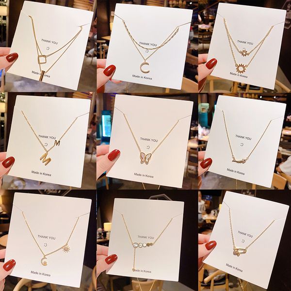 

dongdamen steel fritillaria personality korean temperament clavicle chain small waist pendant necklace female, White