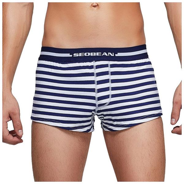 

underpants men's home pants striped pajama comfortable panties men underwear casual printed leggings, Black;white