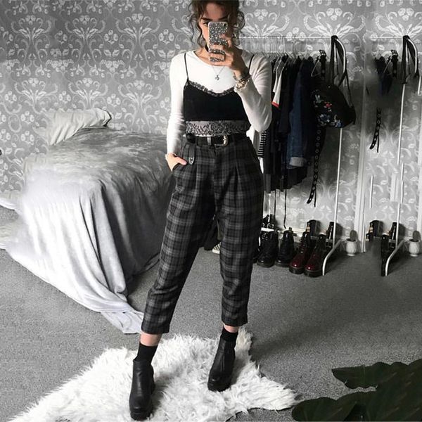 

women's pants & capris high-waisted pants hare sweat joggers women cargo korean sweat pantalon, Black;white