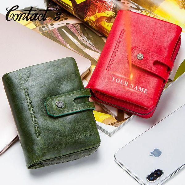 

wallets women fashion short card holder coin purse genuine leather womens wallet brand design zipper hasp small clutch bag, Red;black