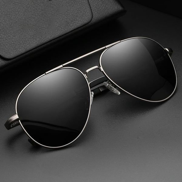 

men's sunglasses brand designer pilot polarized male sun glasses eyeglasses gafas masculino for men 63928, White;black