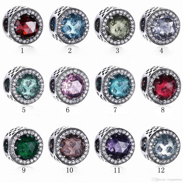 

925 sterling silver radiant hearts with cz charm bead for european jewelry charms beads bracelets and necklaces, Black