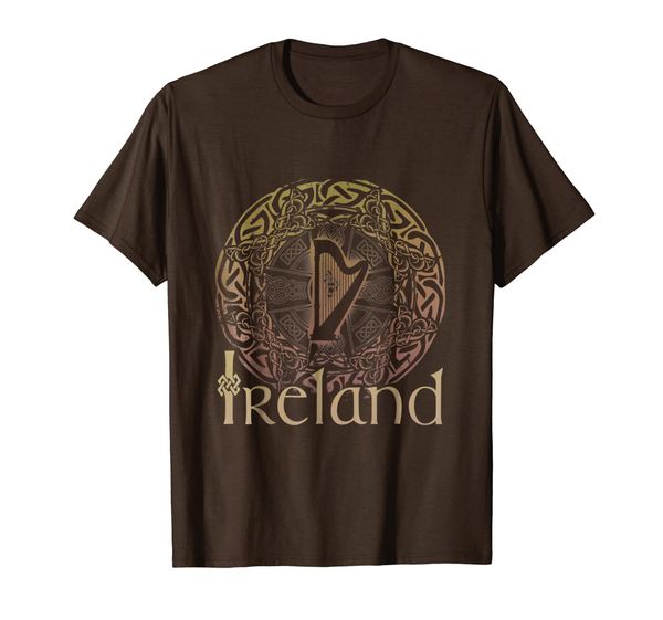 

celtic tshirt irish harp circle knot ireland st. paddy's day, White;black