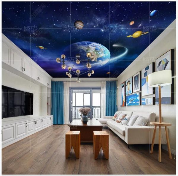 

custom zenith mural 3d ceiling murals wallpaper for walls 3 d beautiful blue space universe planet decor wallpapers