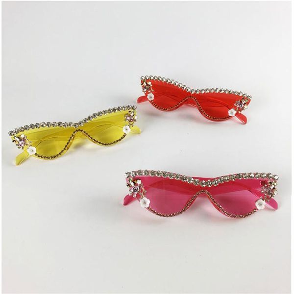

women cat eye rhinestone sunglasses trendy diamond uv400 lenses glasses, White;black