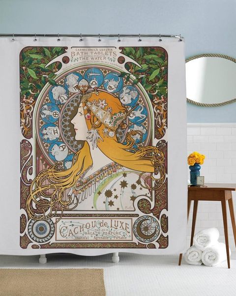 

shower curtains 1920s art deco, bathroom curtain, vintage