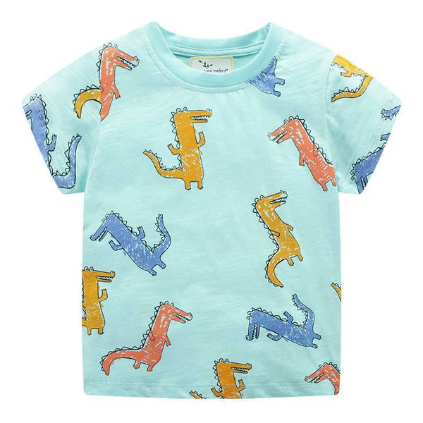 Metri di salto Ragazzi Ragazze Estate Magliette Top Animali Cotone stampato Vestiti per bambini T-shirt per bambini 210529