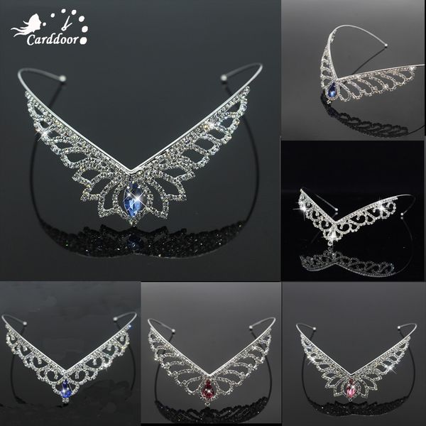 

crystal princess tiaras and crowns girls hair accessories headband crown rhinestone wedding hair ornament, Slivery;golden