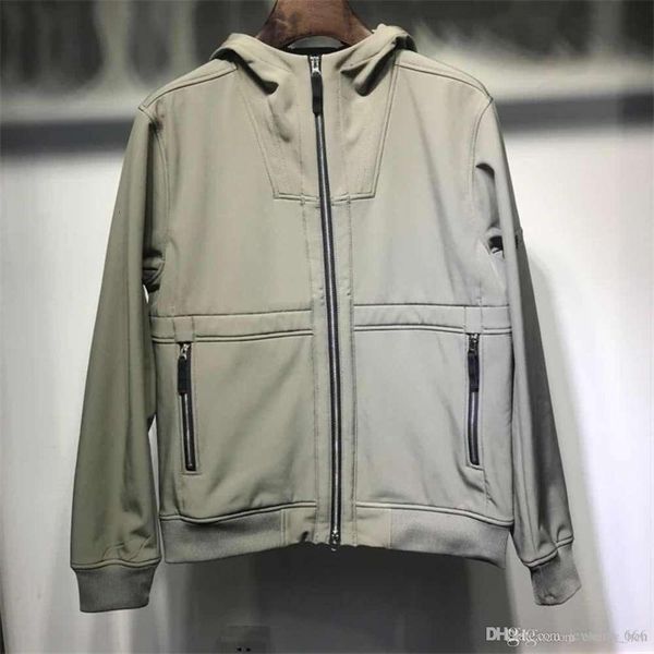 

the men air hooded jacket windbreaker zipper hoodies patchwork jackets stone running sports hoody jogger casual island coat e2a1, Black;brown