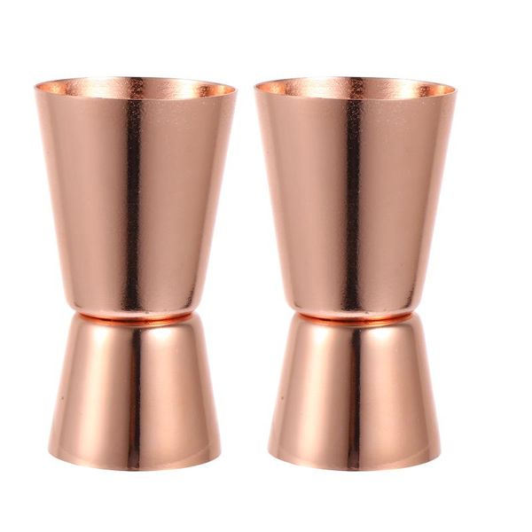 

mugs 2pcs multi-purpose stainless steel jigger cups ounce measuring (rose gold)