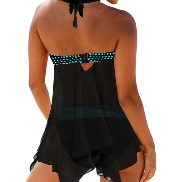 

swimwear 2020 suit women plus size tankini sets vintage beach wear bathing suits female skirt halter suit, White;black