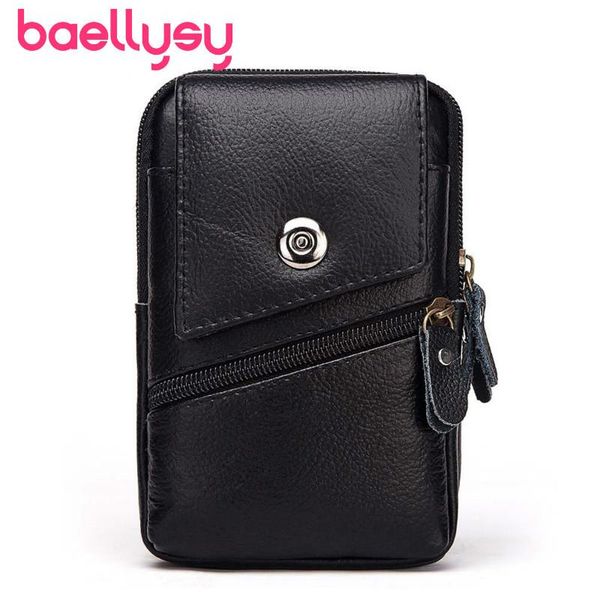 

waist bags men pack travel fanny genuine leather double zipper mens running bag designer fashion belt