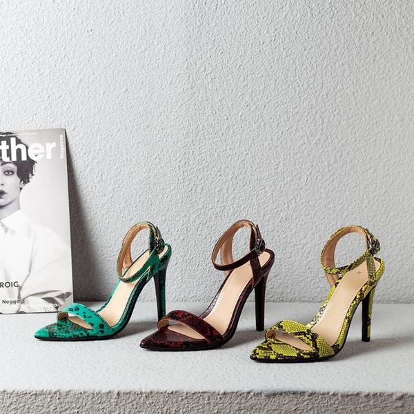 

open toe buckle strap shoes high heel sandal for women large size peep high-heeled comfort stiletto fashion big girls rubbe sandals, Black