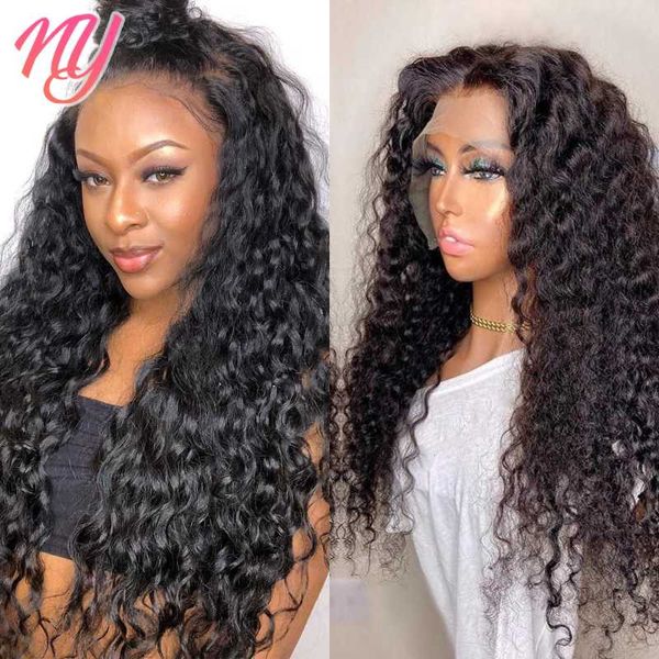 

human hair remy deep wave wigs perruque 13x4x1 4x4 lace closure custom transparent wig for black women 18 20 22 24 26 inch, Black;brown