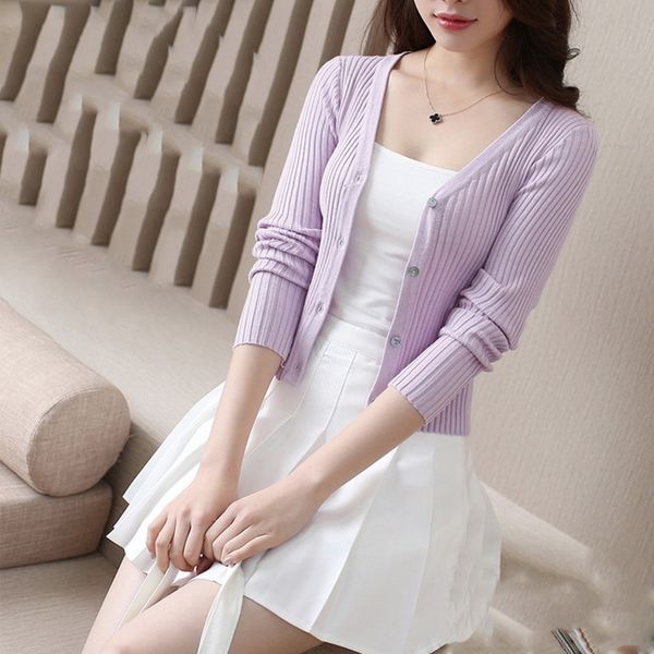 

qrwr spring autumn women sweater casual solid color knitted cardigan v ne long sleeve single breasted slim fit cardigan women, Black;pink