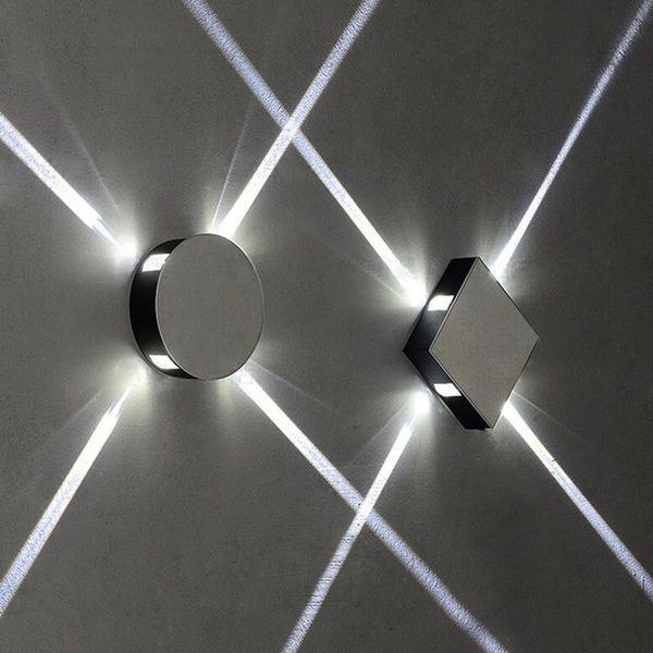 

wholesale simple modern creative el engineering ktv, square, round aluminum led wall lamp indoor light effect
