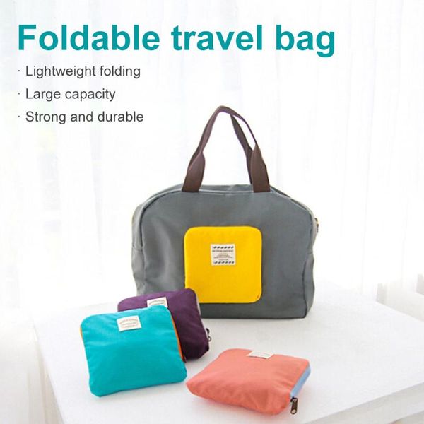 

storage bags polyester foldable travel large capacity bag luggage women waterproof handbags men