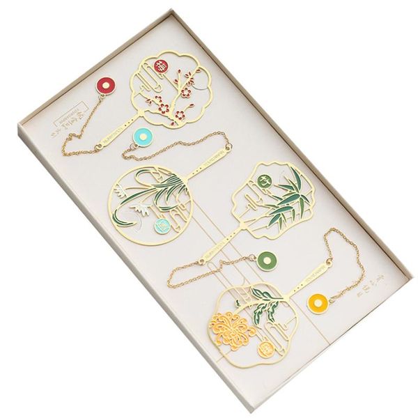 

bookmark 1pc creativity plum orchid and bamboo bookmarks cute metal art exquisite book mark page folder office school supplies stationery