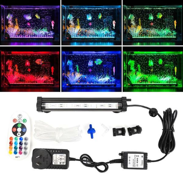 

aquariums lighting underwater submersible fish tank light color changing led air bubble aquarium lamp making oxygen for